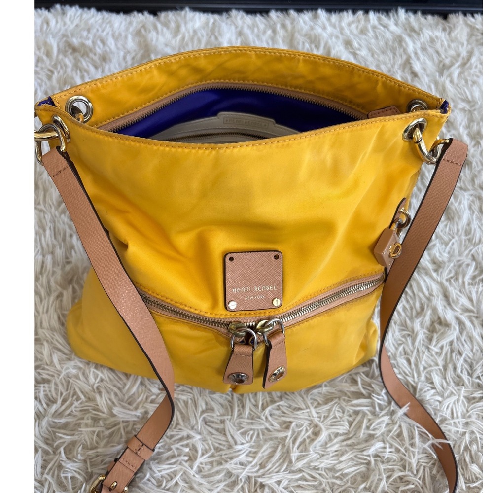 henri bendel Yellow Crossbody Bag with Tan Strap